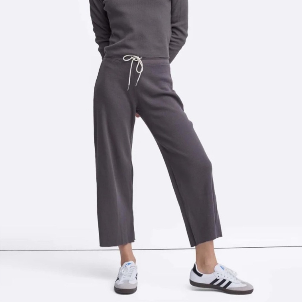 MATE the Label Thermal Knit Organic Cotton Wide Leg Pants